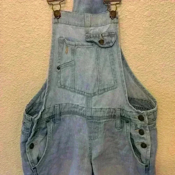 Lei denim short overalls sz S y2k 90s light wash casual western cowgirlcore long - Picture 3 of 11